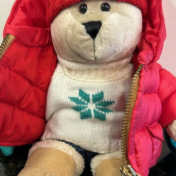 Starbucks Bearista Boy Bear Plush Winter 2006 51st Edition Red Puffy Jacket EUC - Picture 5 of 9